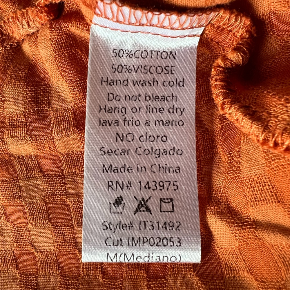 Millibon Rust Colored 3/4 Sleeve Open Back Top - image 4